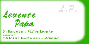 levente papa business card
